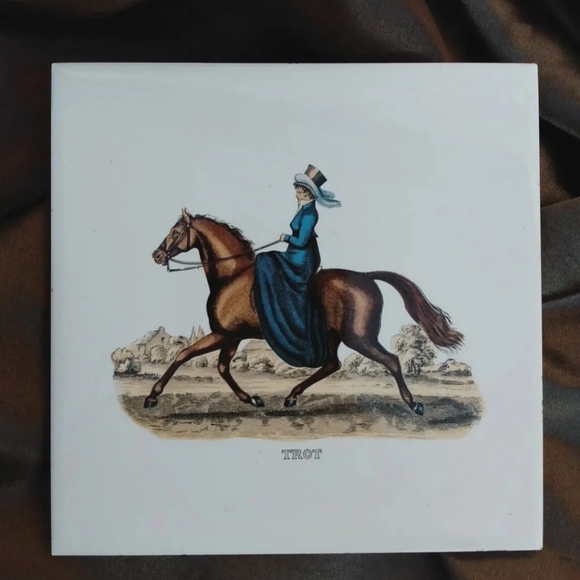 Soriano | Dining | Vintage Ceramic Equestrian Tile Wall Hanging Horse ...
